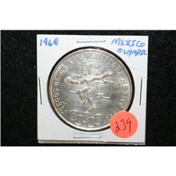 1968 Mexico Olympic 25 Pesos coin ley .720