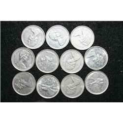 Canada 25 cents, various dates & conditions, lot of 11