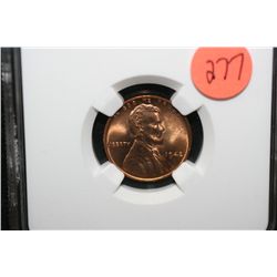 1942 Wheat Back penny, NGC graded MS65 RD