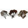 Image 1 : Collection of 3 pairs of spurs includes aluminum Crockett's with leathers, Kelly drop shanks with le