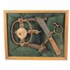 Image 1 : Shadow box antique trap and hunting knife framed size 12" X 15".