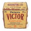 Image 1 : Original full box of Peters Victor 10gauge shot shells, End flap torn otherwise good.
