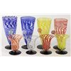 Image 1 : Set of 8 fine art glasses super eggshell thin showing excellent quality and hand blown, includes 4 t