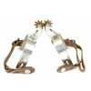 Image 2 : Collection of 3 pairs of spurs includes Kelly's with leathers, aluminum pair of Crocketts with leath
