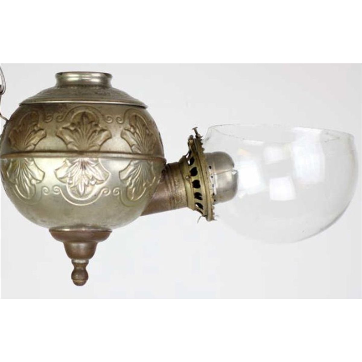 Antique wall mount lamp by The Angle Lamp Co. New York with nickel body