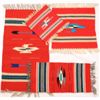 Image 1 : Collection of 4 small vintage Mexican rugs the first with thunderbird design 15" X 29" in fine condi