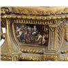 Image 1 : Antique figural statue clock key wind on marble base, working at time of description, 14" tall.