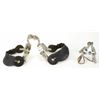 Image 1 : Collection of 2 pair of spur includes silver mount drop shanks unmarked with leathers and small boys