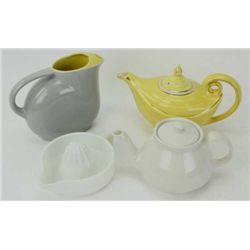 Collection of 4 includes Aladdin style Hall teapot Hall water pitcher made for GE refrigerators, Hal
