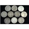 Image 1 : Collection of 10 silver dollars includes dates 1879, 1883, 1886, 5) 1890, 1891 and 1901. Display cas
