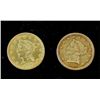 Image 1 : 2) 2 1/2 dollars US gold coins 1866 and 1903 Display cases not included.