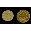 Image 1 : 2) 1 Dollar US Gold Coins includes type 1-1852 and type 2-1857. Display cases not included.