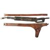 Image 1 : Collection of 3 includes good Western Saddle stamped JH Wilson Denver CO holster rig for Colt .38 ca