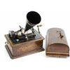 Image 1 : Edison standard cylinder phonograph oak cased with model C reproducer. Mechanically fine with except