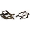 Image 1 : Collection of 2 pair of spurs includes iron short shank spurs with snowflake rowel, leather straps a