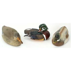 Collection of 3 duck decoys includes Ducks Unlimited ceramic decoy showing excellent detail and colo