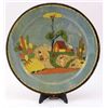 Image 1 : 1920's  TLaquepaque hand painted plate. Attributed to "Yellow Brick Road" Phase 1. Measuring 17 inch
