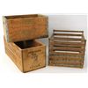 Image 1 : Collection of 3 includes primitive wooden egg crate, Hercules dovetailed powder box and early Canada