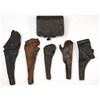 Image 1 : Collection of 6 includes 5 relic condition holster s good for relic gun display and a model 1864 amm