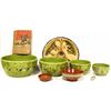 Image 1 : Collection of 9 Mexican items including 1 set of 4 nesting bowls, 1 hand painted veg plate, 2 small