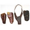 Image 1 : Collection of 4 includes minty VL&A marked double loop for 5 1/2" revolver, unmarked and trimmed sho