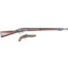 Image 1 : Collection of 2 includes antique percussion pistol 60 cal. with 6 1/2" barrel and walnut stock and
