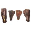Image 1 : Collection of 4 leather holsters including HH Heiser #427 for Colt 45 Auto, HH Heiser #416 and 2 ear