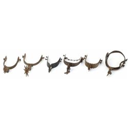 Collection of 6 single spurs.
