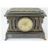 Image 1 : Nice antique mantle clock by Seth Thomas in Egyptian deco style showing good condition and operating