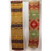 Image 1 : Collection of 2 vintage cotton camp blankets both with geometrical designs. The first with green, re