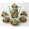 Image 1 : Fine hand painted Nippon Tea service with 6 matching saucers, 5 matching cups, teapot 9 1/2" tall. O