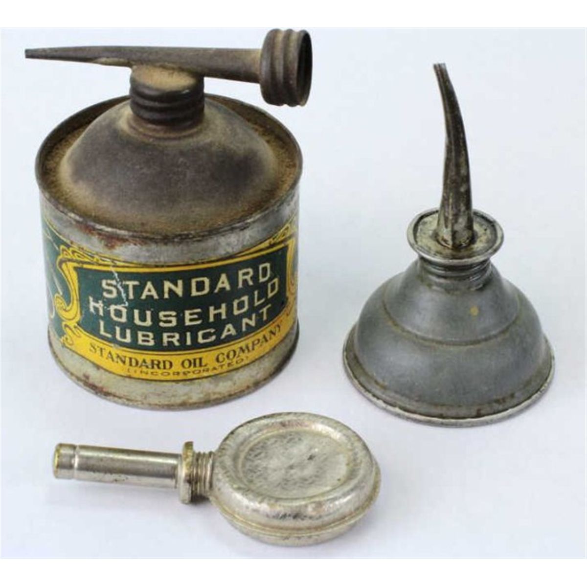 Collection of 3 antique oil cans includes Standard Oil household