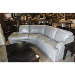 GREY LEATHER 4 SEAT SECTIONAL