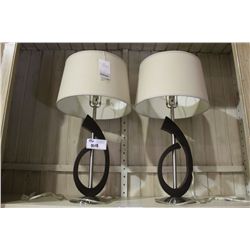 PAIR OF BASE CLEF TABLE LAMPS