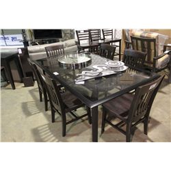 46" X 80" BLACK METAL & GLASS PATIO TABLE