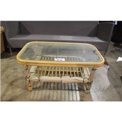 NATURAL BAMBOO GLASS TOP COFFEE TABLE