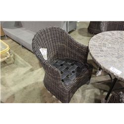 VIRO 2 TONE CURVED BACK RATTAN STYLE ARM CHAIR