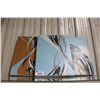 Image 1 : 3 BLUE & ORANGE MODERN ART CANVAS PAINTINGS