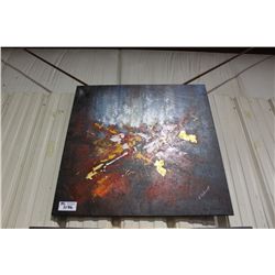 LARGE P. ROBERTS EXPRESSIONAL ART CANVAS PAINTING