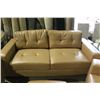Image 1 : BEIGE LEATHER SOFA, LOVE SEAT AND CHAIR SET