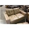 Image 2 : BEIGE LEATHER SOFA, LOVE SEAT AND CHAIR SET