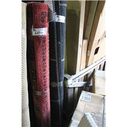 PAIR OF BLACK PATTERNED AREA RUGS