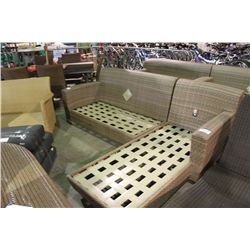 2 TONE VIRO RATTAN SECTIONAL