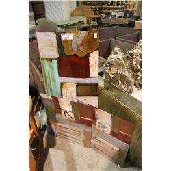 3 PIECES OF CURVED METAL ART