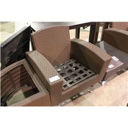 BROWN RATAN ROCKING ARM CHAIR