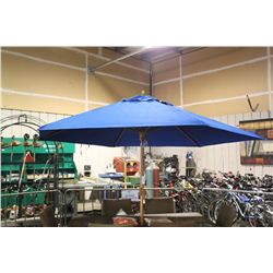 LARGE BLUE CANVAS PATIO UMBRELLA