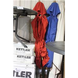 LARGE RED CANVAS PATIO UMBRELLA