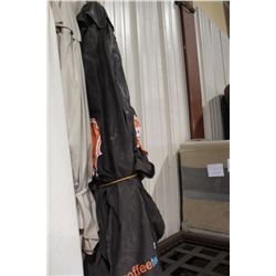 LARGE BROWN CANVAS PATIO UMBRELLA