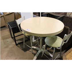 WHITE MODERN BAR TABLE WITH 2 STOOLS