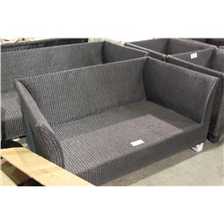 DARK GREY WASH RATTAN COUCH & LOVE SEAT